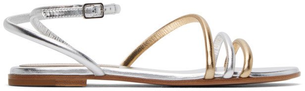 Silver and Gold Bekah 05 Flat Sandals