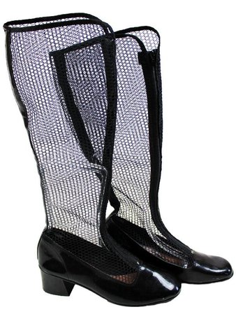 1960s Japanese Fishnet Patent Gogo Boots – High Class Hillbilly