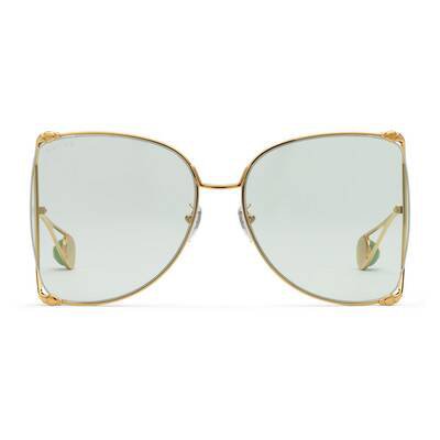 Gold Oversize round metal sunglasses | GUCCI® US