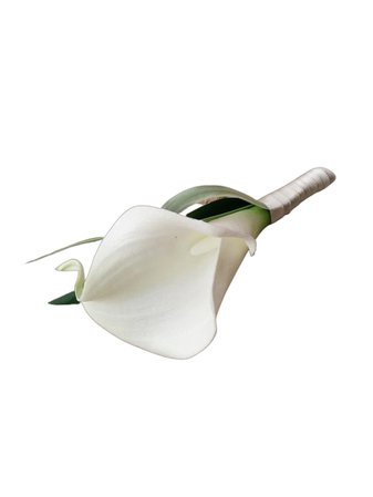 Wedding Natural Touch Ivory Calla Lily Silk Boutonniere