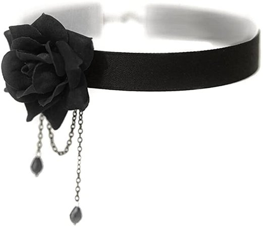 Elegant Retro Rose Flower Collarbone Chain Clavicle Necklace Gothic Lolita Black Lace Collar Choker Ornament Wedding Halloween Accessories for Lady (Black): Amazon.ca: Jewelry