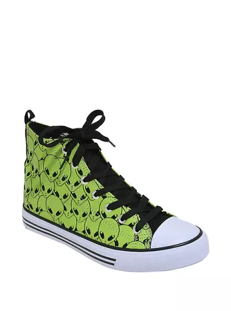 Green Alien Hi-Top Sneakers