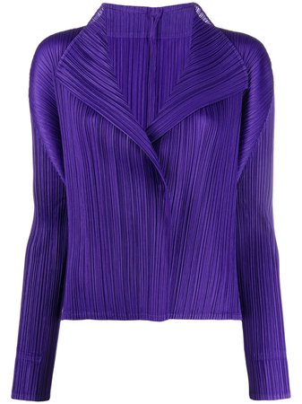 Pleats Please Issey Miyake open-front pleated jacket purple PP16JO123 - Farfetch