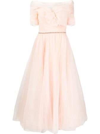 Jenny Packham bow-detailed Chiffon Dress - Farfetch