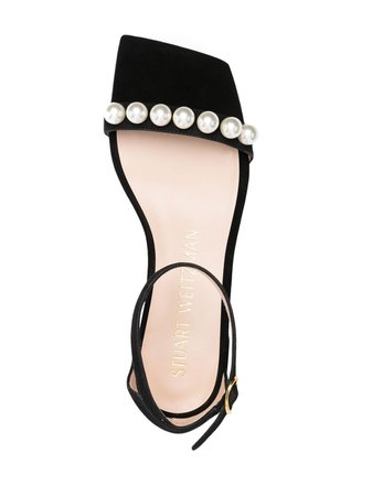 Stuart Weitzman Nudist June pearl-embellished sandals