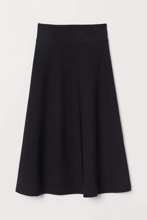 Creped Jersey Skirt - Black