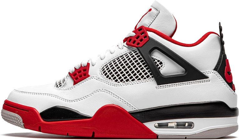 Amazon.com | Air Jordan 4 Retro Grade School White/Fire Red-Black Cement 408452-161 7Y | Basketball