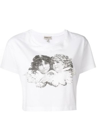 Fiorucci angel print cropped T-shirt $80 - Buy Online - Mobile Friendly, Fast Delivery, Price