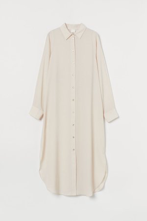 Calf-length Shirt Dress - Light beige - Ladies | H&M US