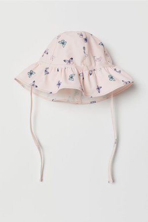 Sun Hat UPF 50 - Light pink/butterflies - Kids | H&M US