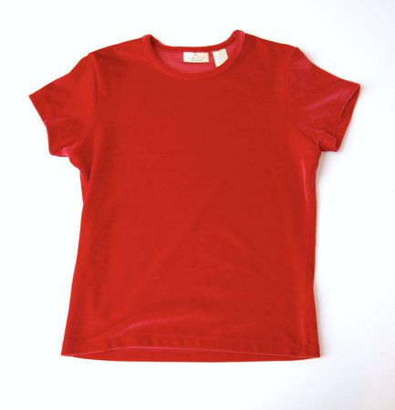 Vintage 1990's Red Velvet Crewneck Shirt Blouse | Etsy