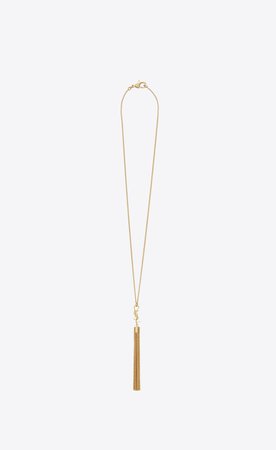 Saint Laurent ‎Mini Tassel Necklace In Gold Brass ‎ | YSL.com