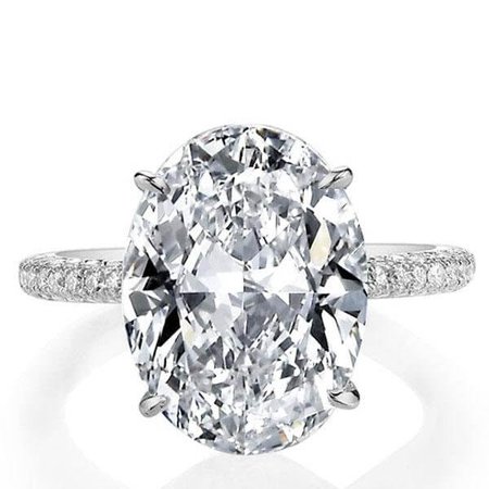 White Sapphire Engagement Ring,Italo Oval Created White Sapphire Engagement Ring