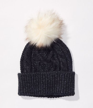 Cable Pom Pom Hat