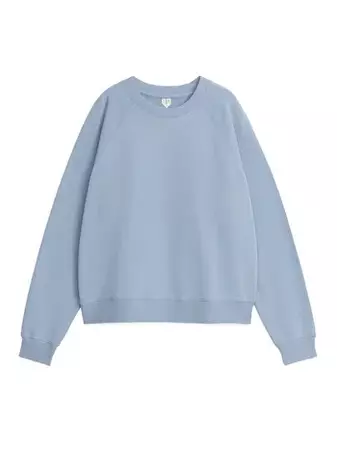 Soft French Terry Sweatshirt - Dusty Blue - ARKET WW