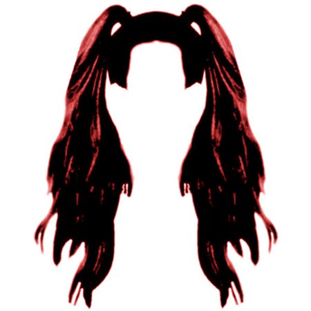 red pigtail hair edit png