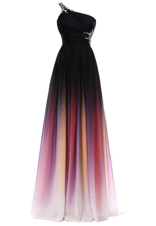 Gradient Color Prom Evening Dress Beaded Ball Gown on Luulla
