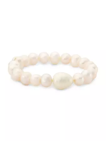 Nest Gold-Plated & Baroque Pearl Stretch Bracelet