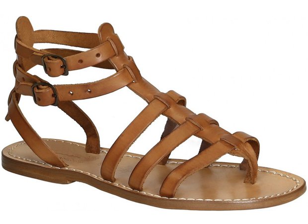 Tan gladiator sandals