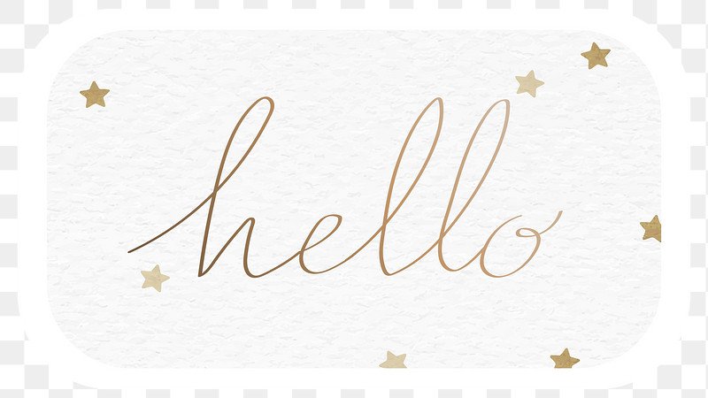 Golden hello greetings typography on a badge… | Free stock illustration | High Resolution graphic