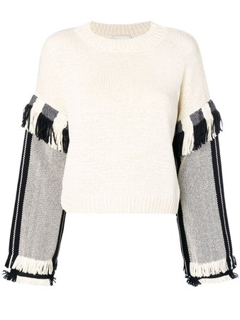 3.1 Phillip Lim Long Sleeve Fringed Sweater | Farfetch.com