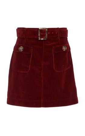 Belted Corduroy Mini Skirt by ALEXACHUNG | Moda Operandi