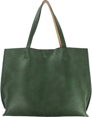 Reversible Faux Leather Tote & Wristlet