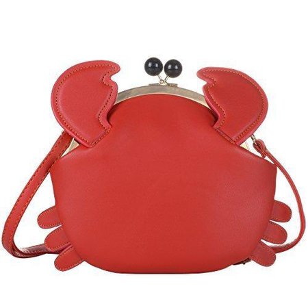 QZUnique Women's PU Crab Shape Handbag Cute Satchel Cross Body Shoulder Bag