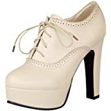 Amazon.com | SHOW STORY Vintage Style Blue White Eyelet Lace-Up Platform High Heel Stiletto Ankle Bootie Pump Shoe, LF30312BU35, 4US, Blue | Ankle & Bootie