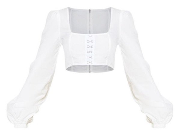 White corset crop top
