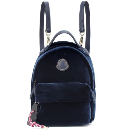 Leather-Trimmed Velvet Backpack - Moncler | mytheresa.com