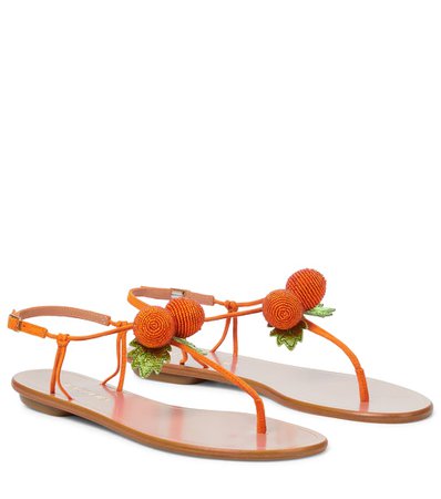 Aquazzura - Arancina embellished suede sandals | Mytheresa