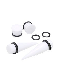 Acrylic White Taper & Plug 4 Pack hot topic
