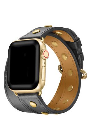 The Posh Tech Leather Wrap Strap for Apple Watch® | Nordstrom