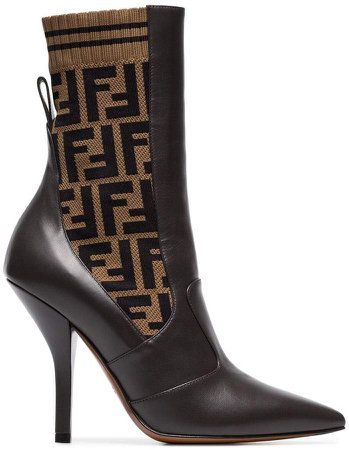 Rockoko 105 leather and fabric ankle boots