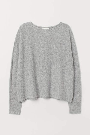Sweater with Dolman Sleeves - Gray