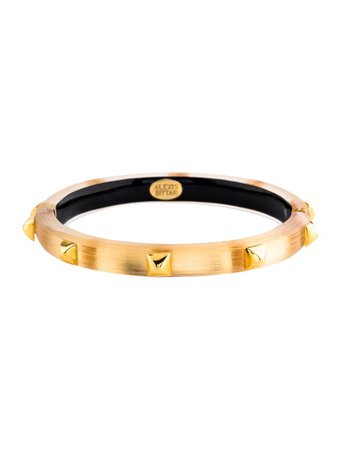 Alexis Bittar Golden Studded Hinge Bracelet - Bracelets - WA536330 | The RealReal