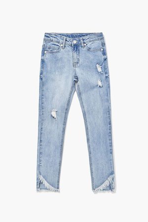 Girls Distressed Frayed Jeans (Kids)