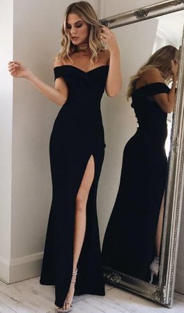 shoulder black dress - Google Search