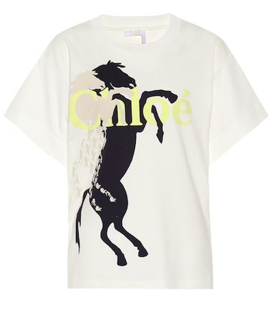 Horse-print cotton T-shirt