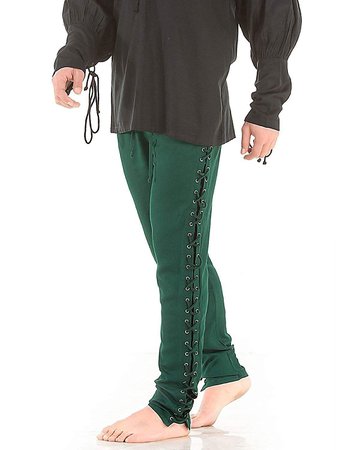 Green Lace Up Pants 1