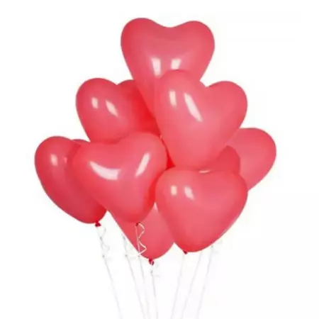 12 Inch Pastel Red Macaron Heart Latex Balloon Bouquet - Online Party Supplies