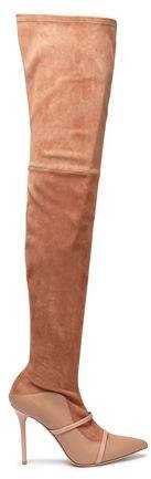 Suede And Leather Thigh Boots