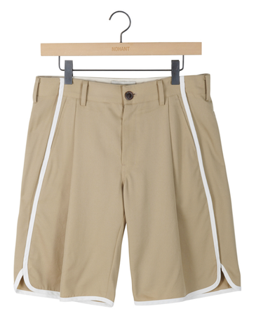 NOHANT PIPING WOOL SHORTS BEIGE