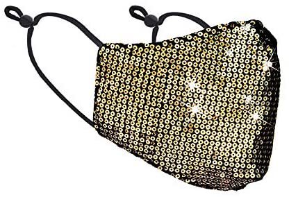 Womens Sequin gold FaceMask Amazon
