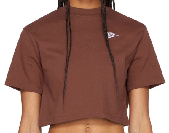 NIKE Brown NSW Cropped T-Shirt