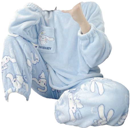 light baby blue cinnamon roll pajama set
