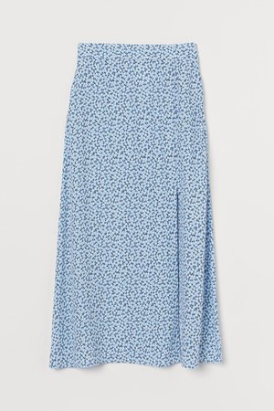 Viscose skirt - Light blue/Floral - Ladies | H&M