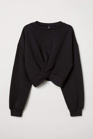 Tie-detail Sweatshirt - Black