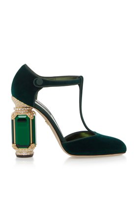 Dolce & Gabbana Jewel Embellished Velvet Pump